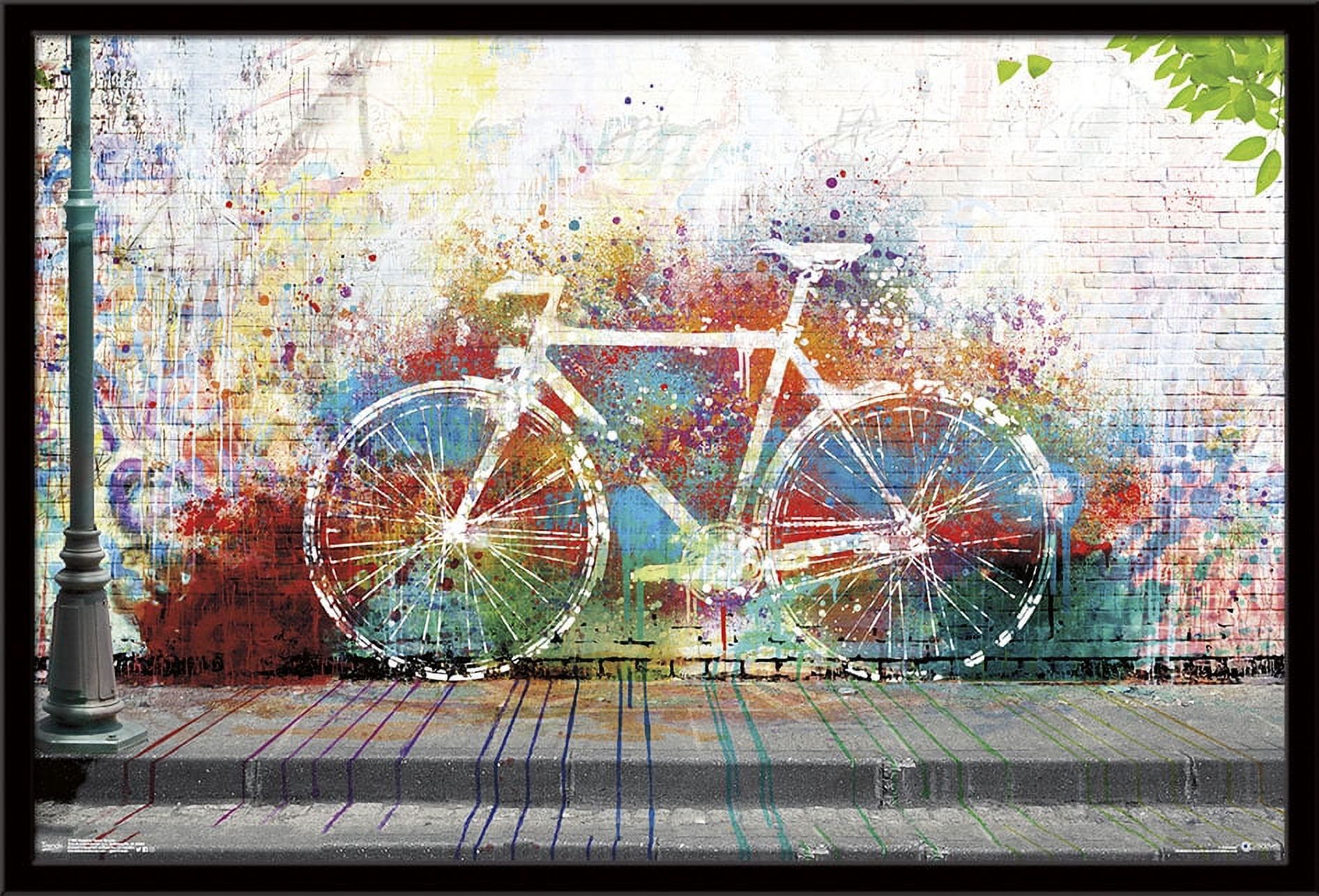 Ghost Bike Wall Poster, 22.375" x 34", Framed
