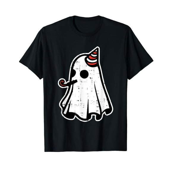 Ghost Birthday Halloween Costume Ghoul Spirit Men Women Black T-Shirt Gift