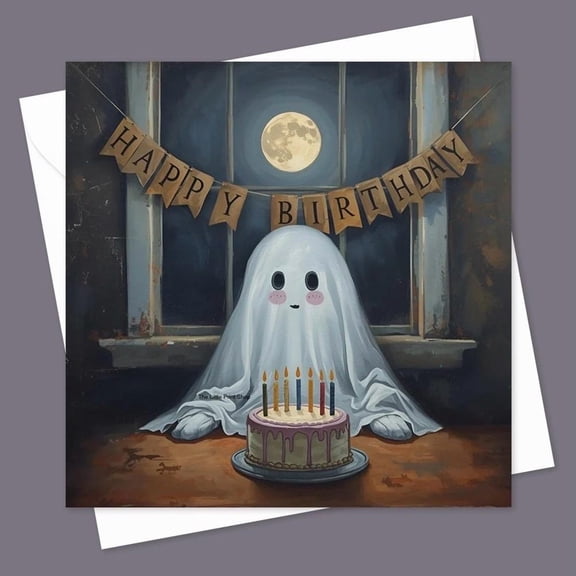 Ghost Birthday Spooky Emo Goth Alternative Wall Art Poster Decor