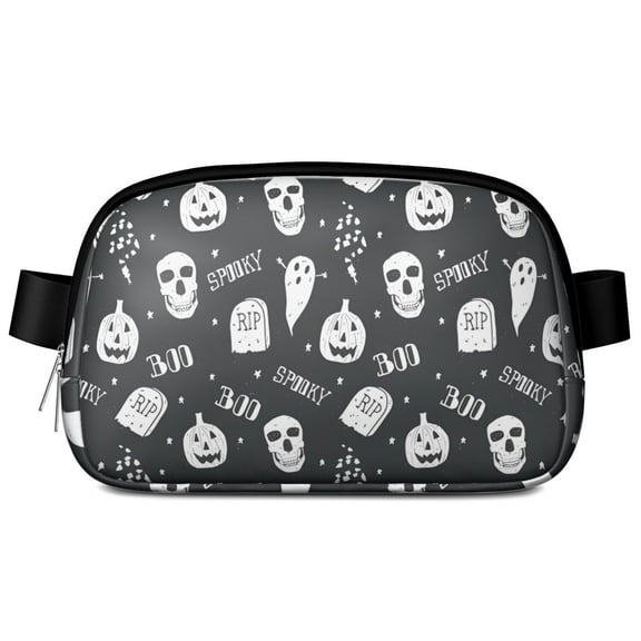 Ghost Boo Halloween Pattern Cute Fanny Packs for Women,Travel Waterproof Crossbody Fanny Bags Waist Purse for Women Anti Theft Adjustable Strap for Running Travel Cycling