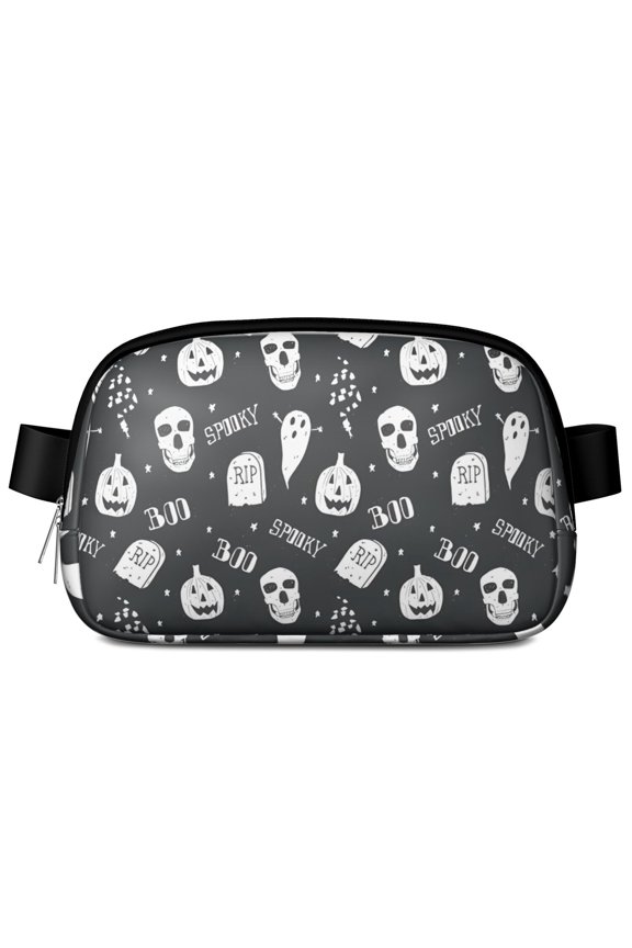 Ghost Boo Halloween Pattern Cute Fanny Packs for Women,Travel Waterproof Crossbody Fanny Bags Waist Purse for Women Anti Theft Adjustable Strap for Running Travel Cycling
