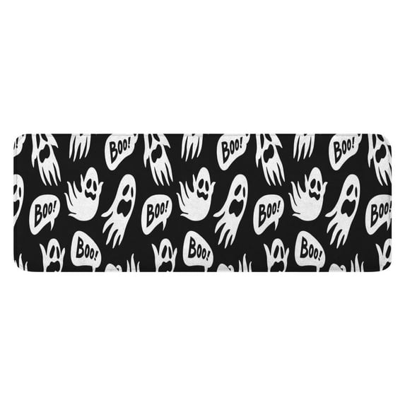 Ghost Boo Halloween Pattern Kitchen Rug Mat,Kitchen Runner Rugs Non Skid Washable,Decorative Kitchen Floor Mats for Kitchen,Sink,Laundry,17"x47.2"