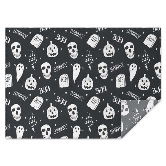 Ghost Boo Halloween Pattern Rectangle Tablecloth 60"x84",Waterproof Polyester Rectangle Table Cloth, Wipeable Spillproof Polyester Tablecloth for Dining, Camping, Indoor and Outdoor