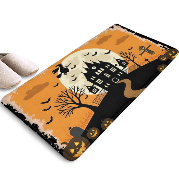 Ghost Boo Spooky Door Mat,Non-Slip Doormat Halloween Floor Entryway Rug 17x31.5 Inch Switch Rug for Winter Holiday Home Kitchen