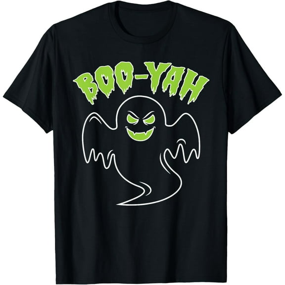 Ghost Boo Yah Halloween Shirt Funny Spooky Creepy Boys T-Shirt
