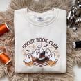 thumbnail image 1 of Ghost Book Club Embroidered Sweatshirt | Cute Ghosts & Books Design | Cozy Autumn Crewneck, 1 of 4
