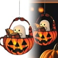 thumbnail image 1 of Ghost Book Light Halloween Decor, 7.87" Hanging Acrylic Reading Lamp with Warm Light, Cute Ghost Reading on Pumpkin Basket Window Decor for Book Lovers Season, 1 of 6