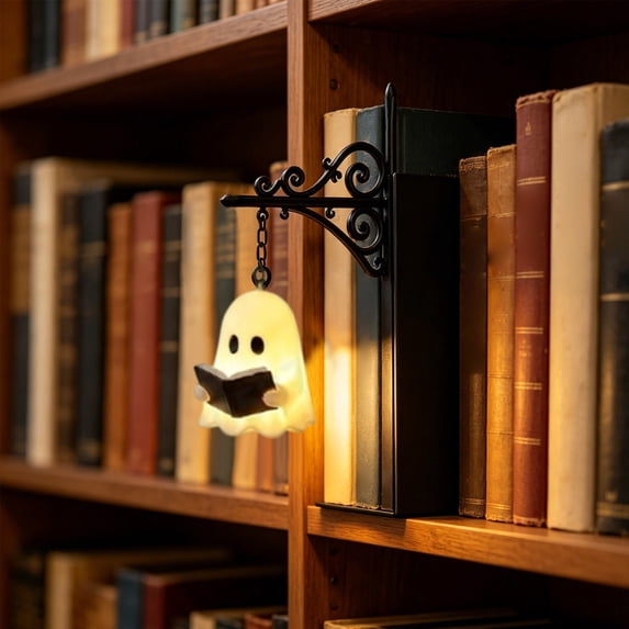 Ghost Bookshelf Lantern, Halloween Lamp Bookshelf Lantern, Library Lantern Mini Bookshelf Lamp Decorative Bookshelf Lighting With Warm LED Glow For Reading Corner Library Decor Shelf Accent Light
