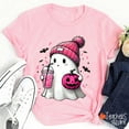 thumbnail image 1 of Ghost Breast Cancer Teacher T-Shirt, Pink Halloween Awareness Tee for Educators, Cute Boo Squad Shirt for October, Support Fight Top, 1 of 5