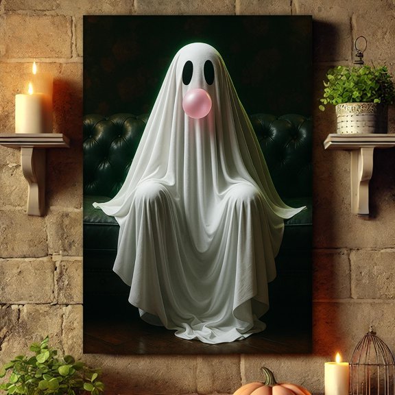 Ghost Bubble Gum Poster Off You Pop - Neon Sign Ghost Sign Graffiti Poster Gift Spooky Gothic Gothic Print