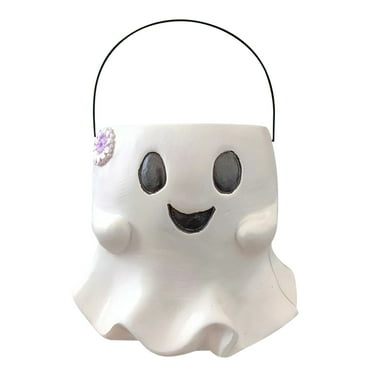 Ghost Bucket,Halloween Candy Bucket,Ghost Candy Holder,Halloween Goodie Bags,Halloween Candy Container Candy Holder Container,Halloween Candy Bowl,Ghost Planter Halloween Party Supplies