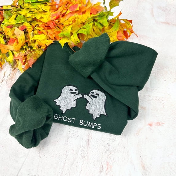 Ghost Bumps Halloween Embroidered Sweatshirt