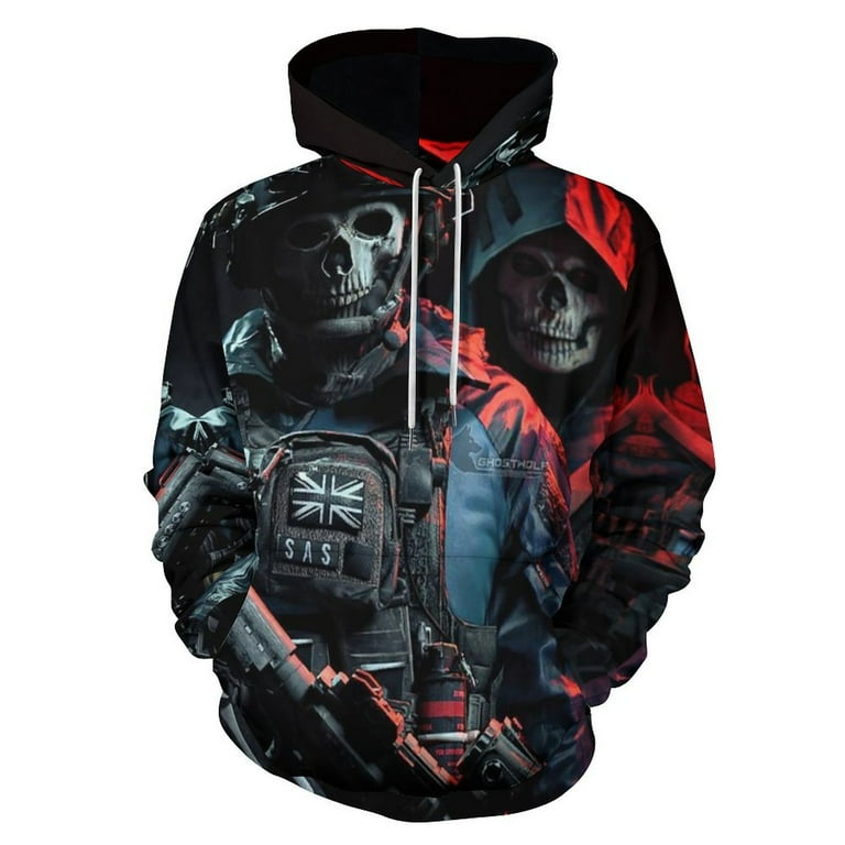 Ghost Call of Duty Mobile Adult Hoodie Sweater Jacket Hooded