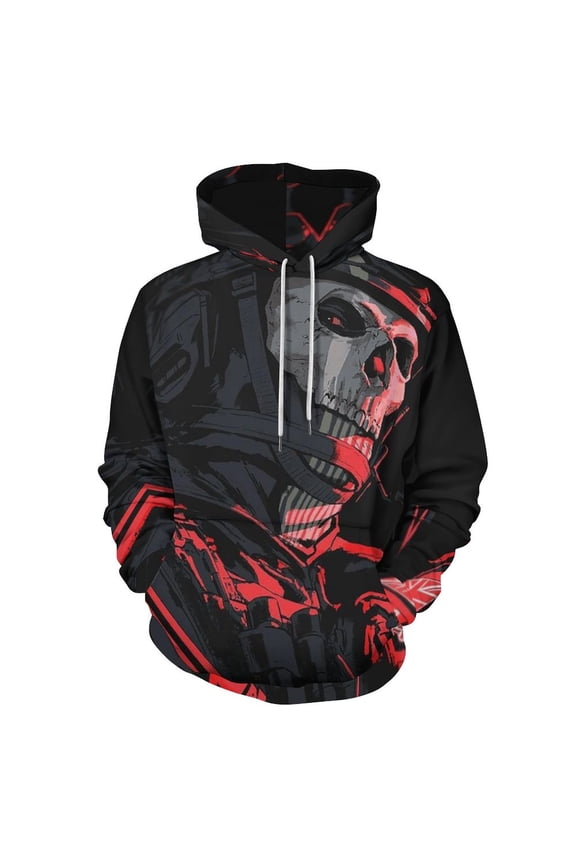 Ghost Call of Duty Mobile Casual Hoodie Jacket Hooded Long Sleeves Sweatshirt Pullover Sweaters Women Men