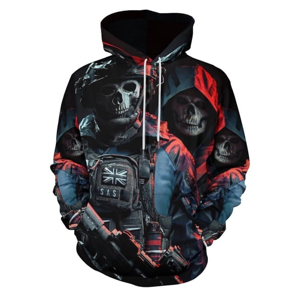 Ghost Call of Duty Mobile Casual Hoodie Jacket Hooded Long Sleeves Sweatshirt Pullover Sweaters Women Men