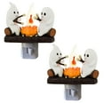 thumbnail image 1 of Ghost Campfire Flickering Night Light, 2 Ghosts Roasting S'mores at Campfire, Halloween Night Lights Plug into Wall, Halloween Indoor Decorations, 1 of 7