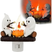 Ghost Campfire Flickering Night Light, Halloween Nightlight Indoor Decorations, LED Night Light