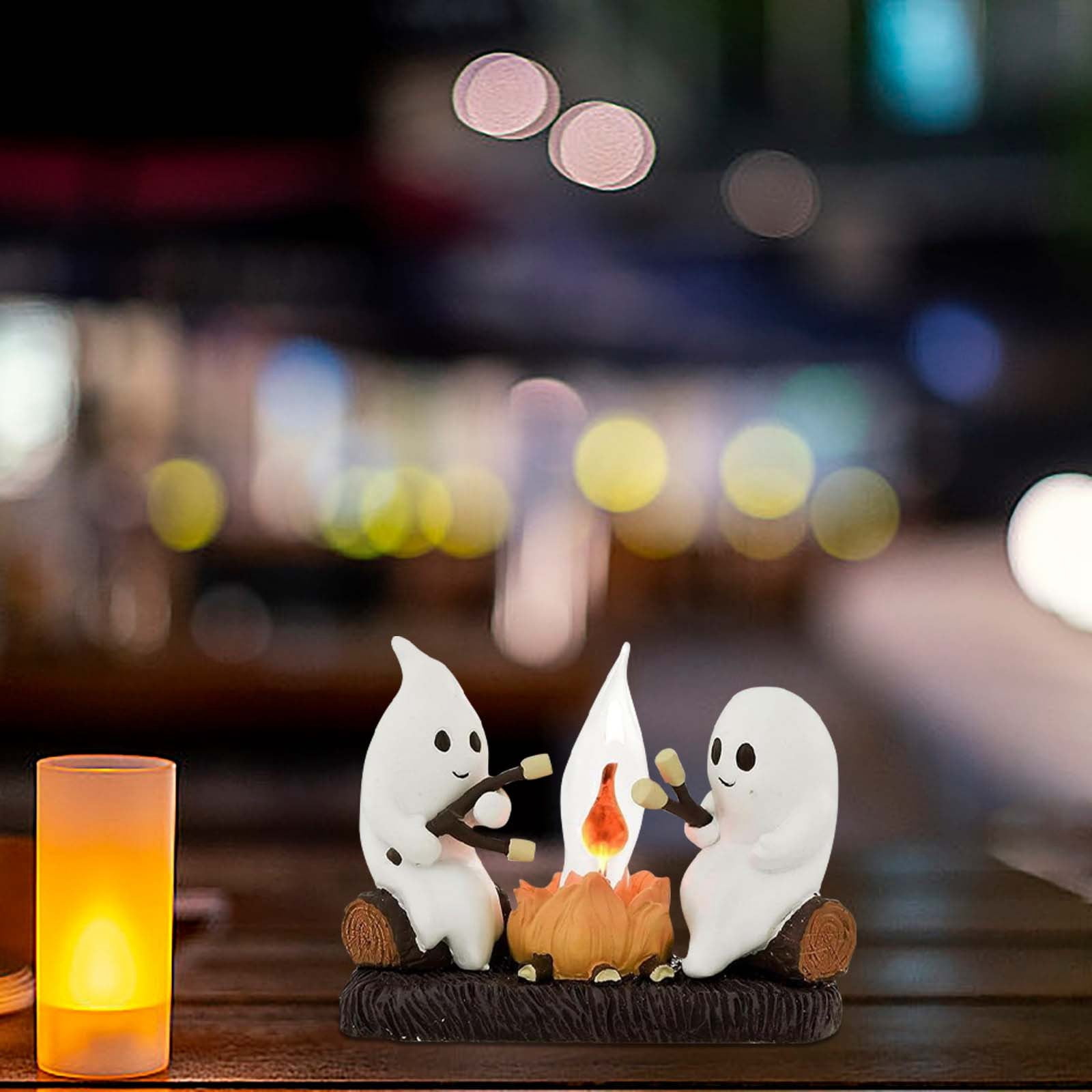 Ghost Campfire Flickering Nightlight2 Ghosts Roasting Marshmallows at Campfire, Flickering