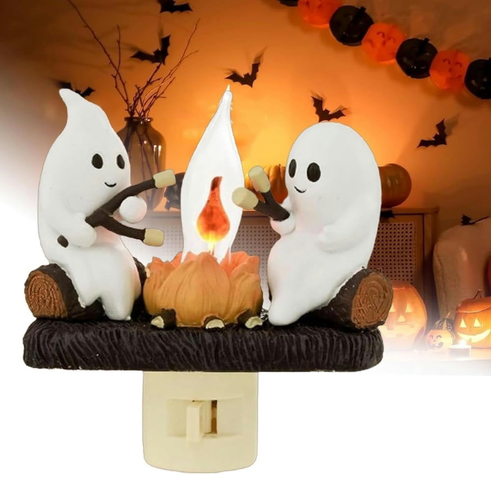 Ghost Campfire Flickering Nightlight, 2024 New Ghost Campfire Night Light, Ghosts Roasting