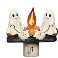 thumbnail image 1 of Ghost Campfire Flickering Nightlight, Ghost Roasting S'mores At Campfire Flickering Flame Nightlight, LED Faux Campfire Night Light Plug into Wall, Spooky Fire Marshmallow Night Light Halloween Gift, 1 of 6