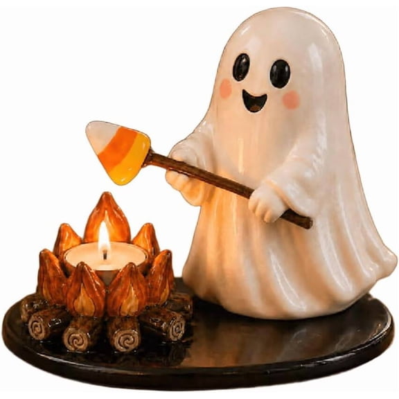 Ghost Campfire Gathering Night Light - Halloween Spooky LED Glowing Campfire Nightlight Lamp - Halloween Decorations Decor_1pc