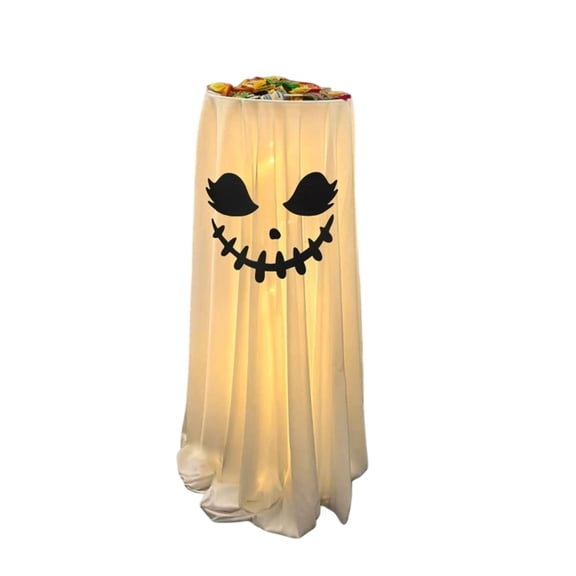 Ghost Candy Stand 31 Inch Lighted Halloween Decor for Outdoor Entryway Halloween Party