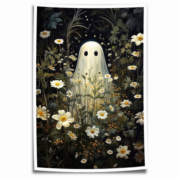 Ghost Canvas Prints Wall Art Decor Spirit Abstract Posters for Bedroom Bathroom Wall Decoration - 8x12 inches Unframed