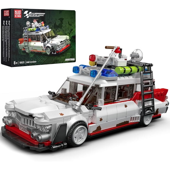 Ghost Car ECTO-1 Building Blocks Kit for Adults, Creative Christmas Birthday Gift for Ghost Bus Movie Fans, Highly Detailed Replica Model for Collectors