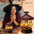 thumbnail image 1 of Ghost Carousel Light, Halloween Light Up Ghost Night Light Decorations Indoor, Spooky Rechargeable Ghost Reading Book Lamp Cute Ghost with Light for Bedroom Home Kitchen Mantel Tabletop, 1 of 6