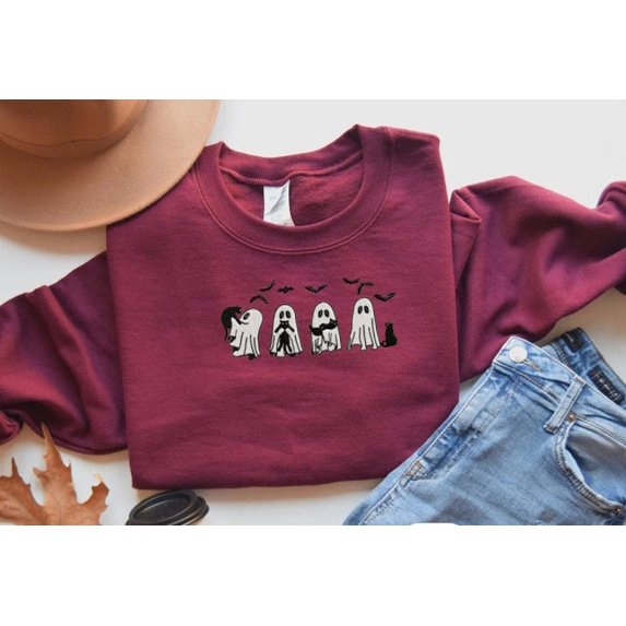 Ghost Cat Halloween Sweatshirt