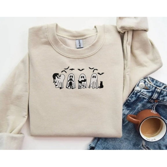 Ghost Cat Halloween Sweatshirt