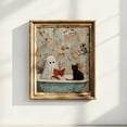 thumbnail image 1 of Ghost & Cat In Bathtub Print, Bathroom Decor, Spooky Bubblebath Art, Wall Art, Modern Wall Decor, 16x24 UNFRAMED, 1 of 2
