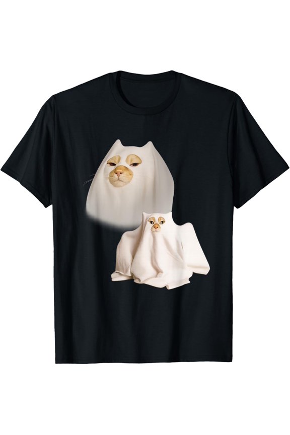 Ghost Cat Meme Funny Artwork T-Shirt