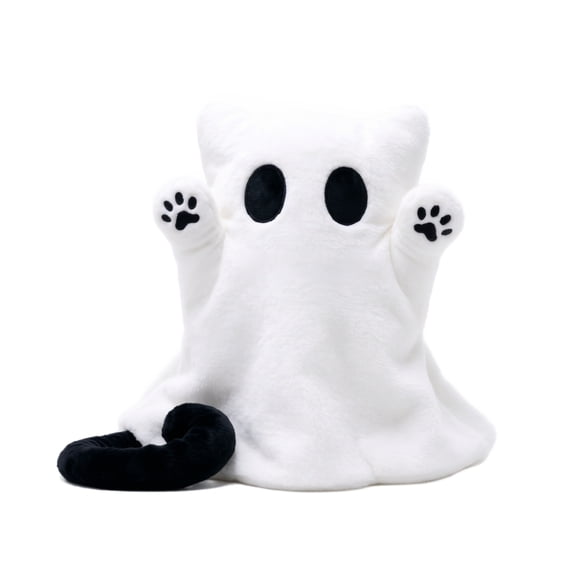 Ghost Cat Plush Toys, Halloween Plush Doll, Halloween Stuffed Animals, Halloween Decorations Indoor, Cute Ghost Kitten Plush for Sofa Bedroom Desk Halloween Party Home Display