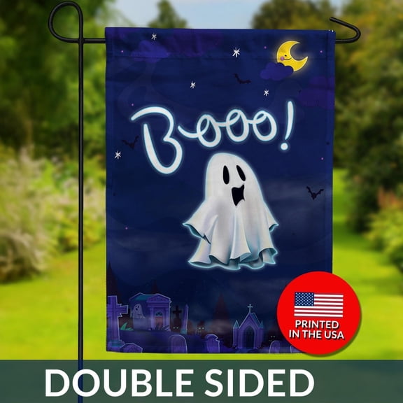 Ghost Cemetery Flag Starry Night Halloween Decor 1