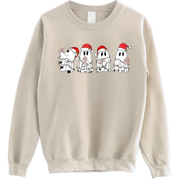 Ghost Christmas Sweatshirt - Cute Holiday Ghost Crewneck Pullover, Funny Christmas Sweater