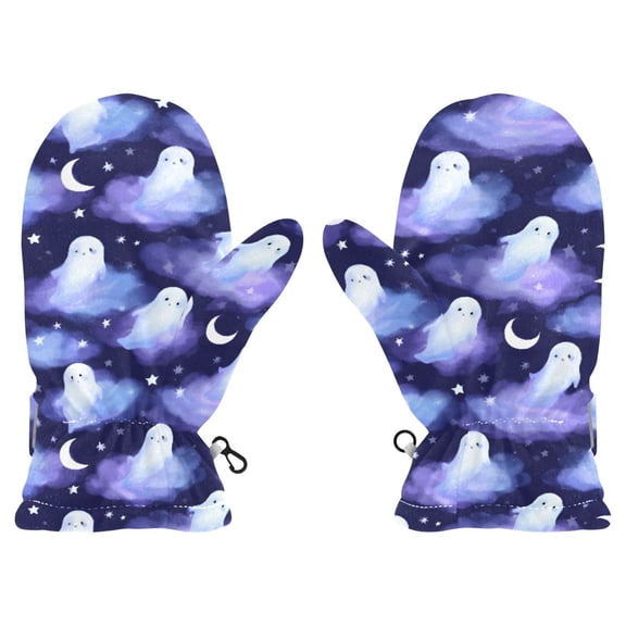 Ghost Cloud Night Cold Weather Mittens Cozy Gloves with Adjustable Fit Perfect for Outdoor Fun