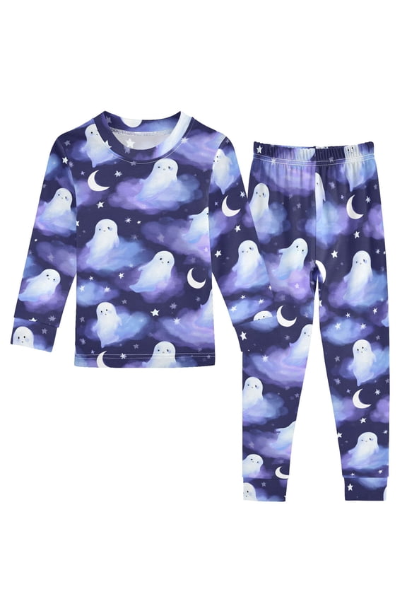 Ghost Cloud Night Cotton Pajamas 2 Piece Set Sleepwear Soft and Comfortable Homewear Nightwear
