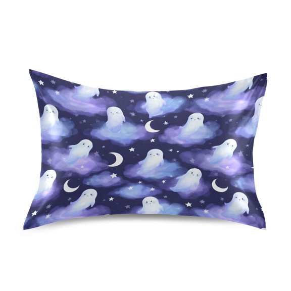 Ghost Cloud Night Standard Size Satin Pillowcase 20''x26'' Double-Sided Print Soft Wrinkle Resistant