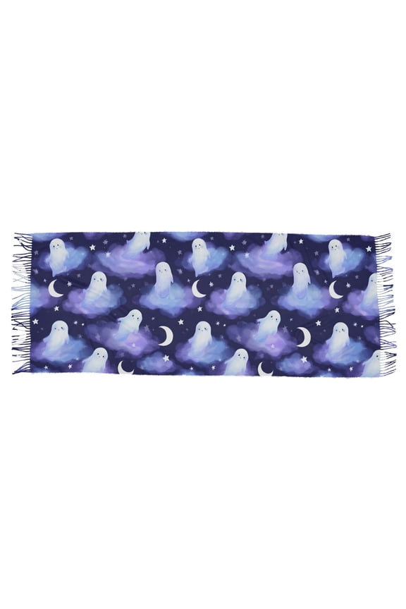 Ghost Cloud Night Women's Cold Weather Scarves Lightweight Warm Fashion Scarves, Breathable 86.6''x30.7''
