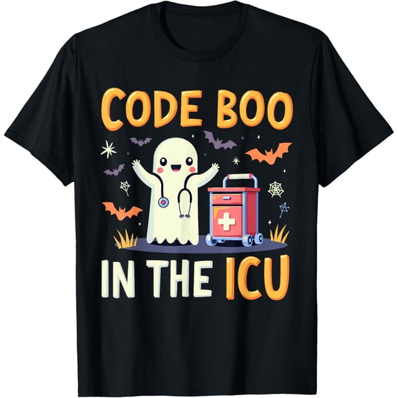 Ghost Code Boo In The ICU Nursing For Halloween Costume T-Shirt