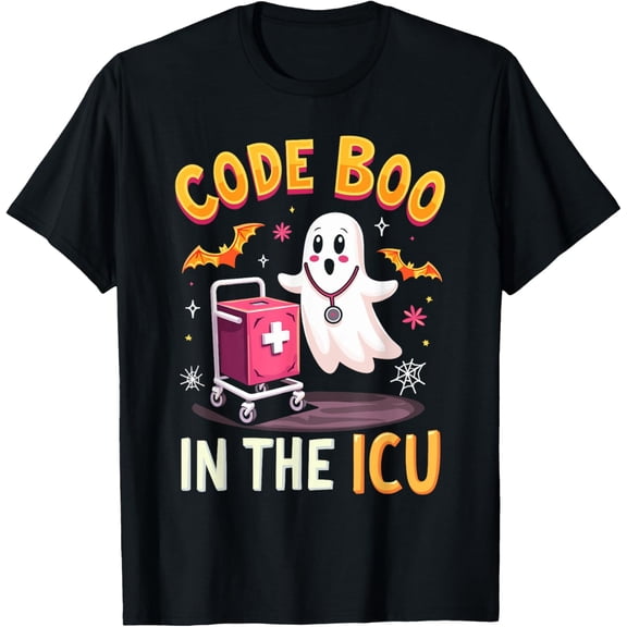 Ghost Code Boo In The ICU Nursing For Halloween Costume T-Shirt