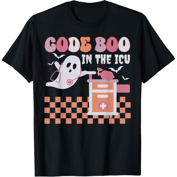 Ghost Code Boo In The ICU Nursing RN Halloween Costume T-Shirt