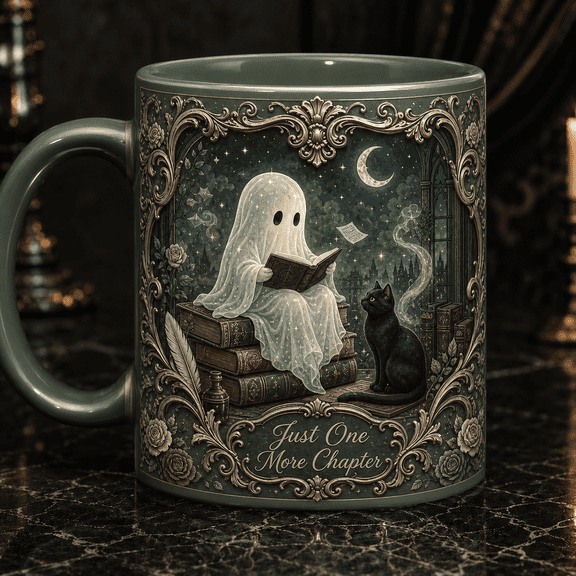 Ghost Coffee Mug Halloween Gift for Readers