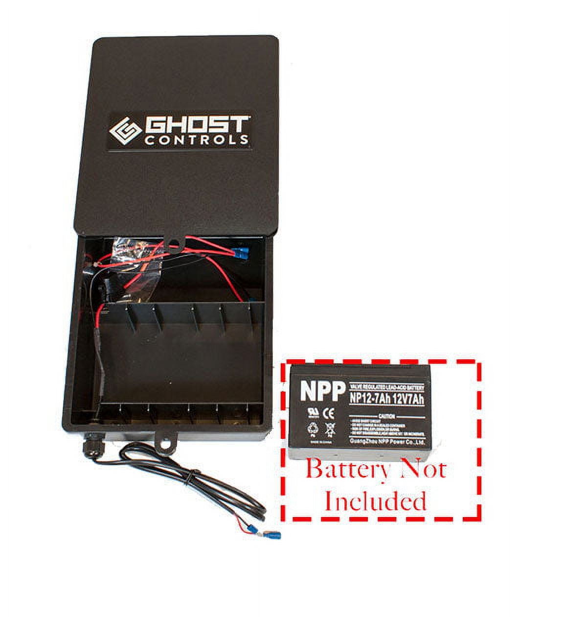 Ghost Controls WeatherResistant Battery Box Kit for Vehicle Gates and