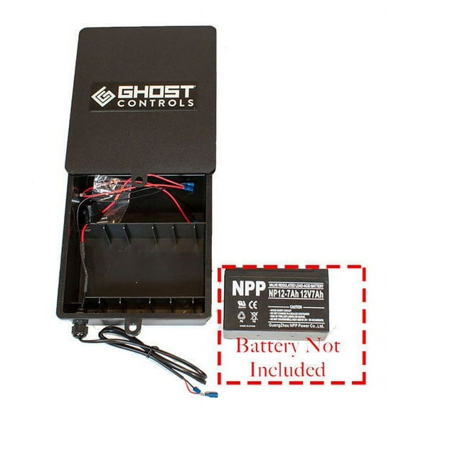Ghost Controls WeatherResistant Battery Box Kit for Vehicle Gates and