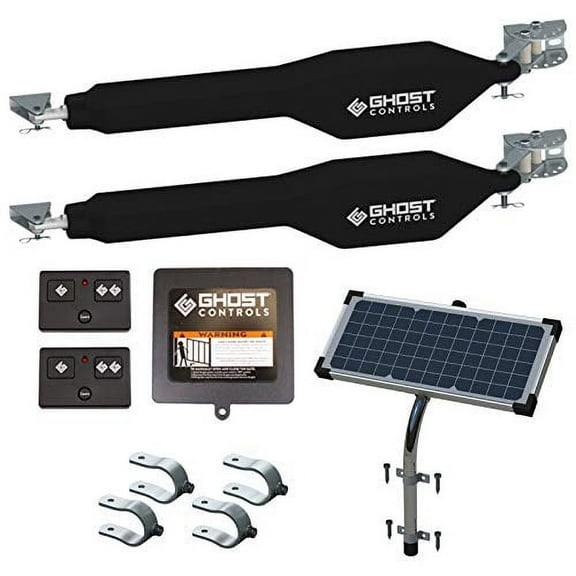Ghost Controls TDS2XP Heavy-Duty Solar Dual Automatic Gate Opener Kit for Swing Gates Up to 20 Feet