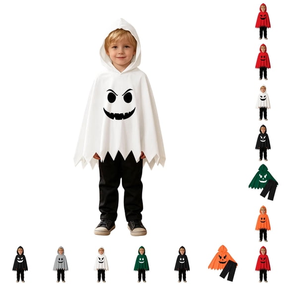 Ghost Costume Kids Boy Girl Two Piece Cute Cloak Hood and Pants Kids Halloween Costume Girl Boy