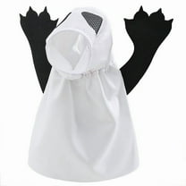 Ghost Costume for Pets – Breathable Mesh Hood, Fun Black Arm Design, Lightweight Halloween Outfit for Dogs & Cats