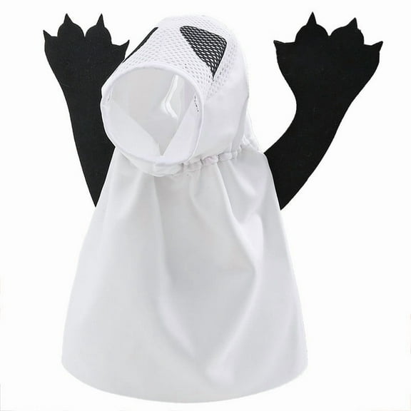 Ghost Costume for Pets – Breathable Mesh Hood, Fun Black Arm Design, Lightweight Halloween Outfit for Dogs & Cats